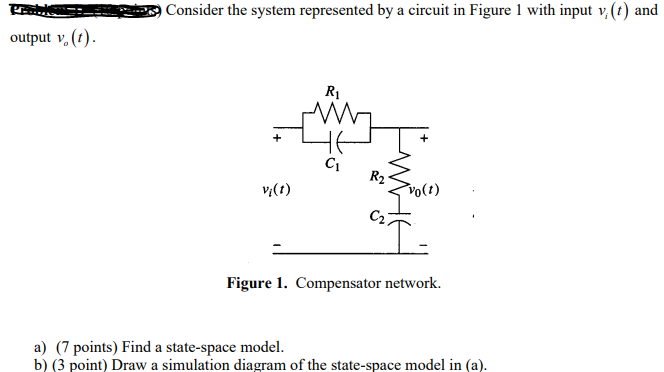 Solved Consider the system represented by a circuit in | Chegg.com