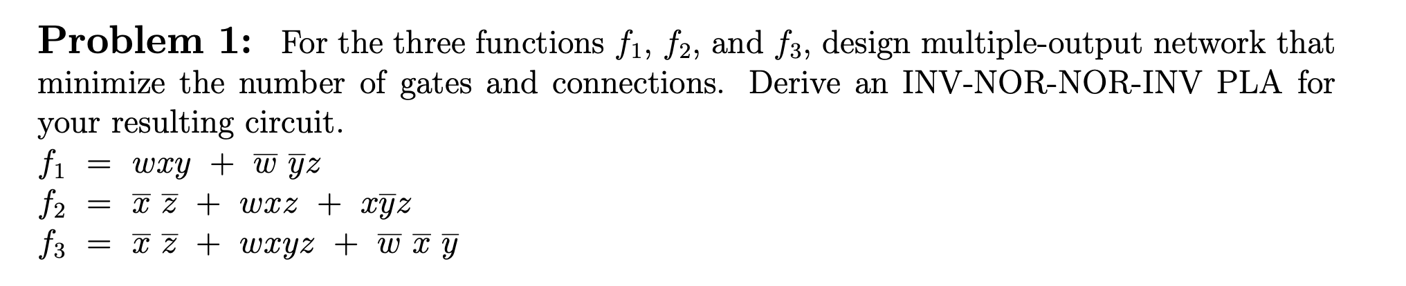 Solved Problem 1: For the three functions fı, f2, and f3, | Chegg.com