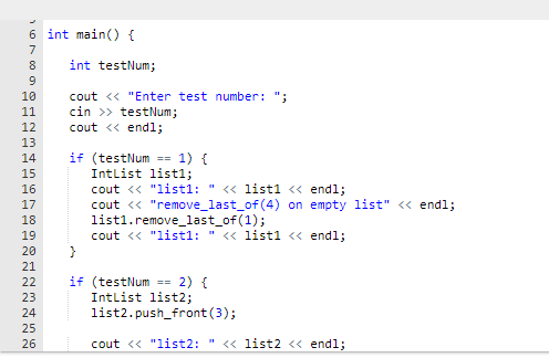 Solved Program Specifications Write a remove_last_of member | Chegg.com