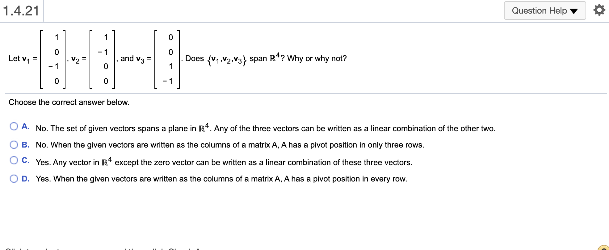 Solved 1.4.21 Question Help 1 0 Let V1 And V3 Does | Chegg.com