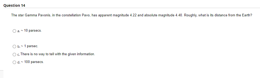 Solved The star Gamma Pavonis, in the constellation Pavo,
