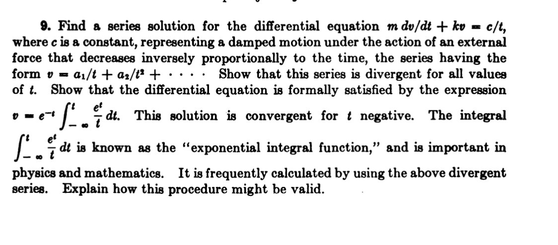 Solved 9. Find a series solution for the differential | Chegg.com