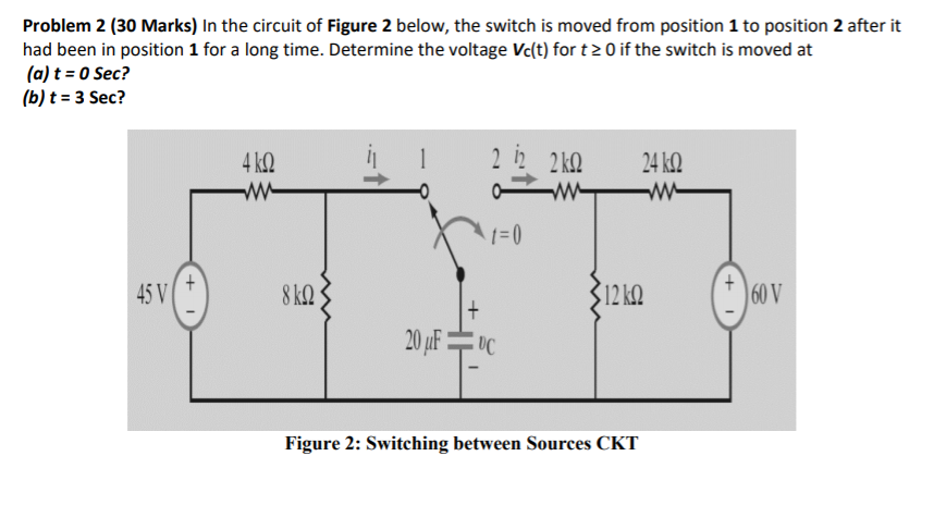 Solved Problem 2 (30 Marks) In the circuit of Figure 2 | Chegg.com