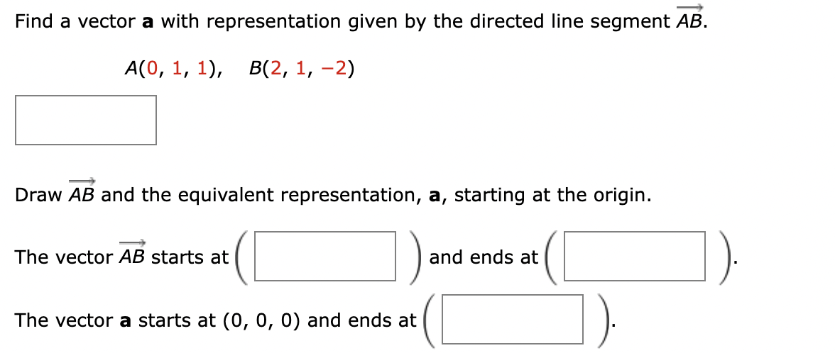 Solved Find A Vector A With Representation Given By The | Chegg.com