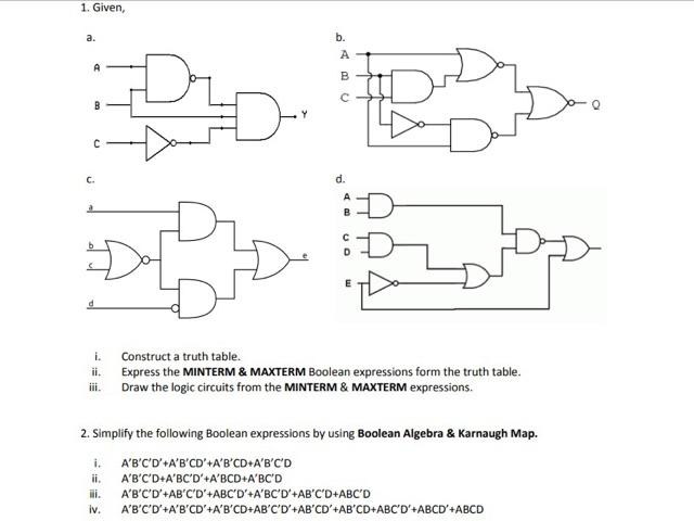 Solved 1. Given, A. A B C. D D B. A B с D. OF D E I. | Chegg.com