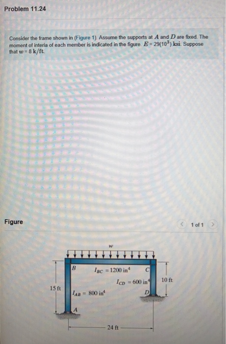 Solved Problem 11.24 Consider the frame shown in (Figure 1). | Chegg.com
