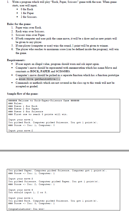 Solved 1. Write a program which will play 