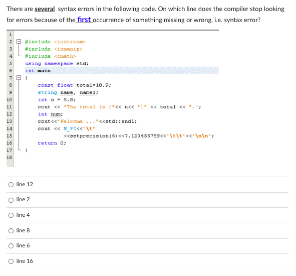 Solved There Are Several Syntax Errors In The Following | Chegg.com