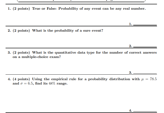 the probability of certain event is 1 true or false