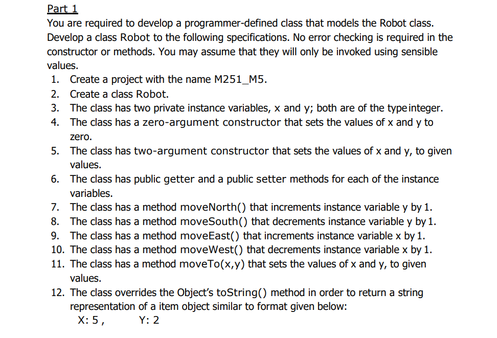 Solved Part 1 You are required to develop a | Chegg.com
