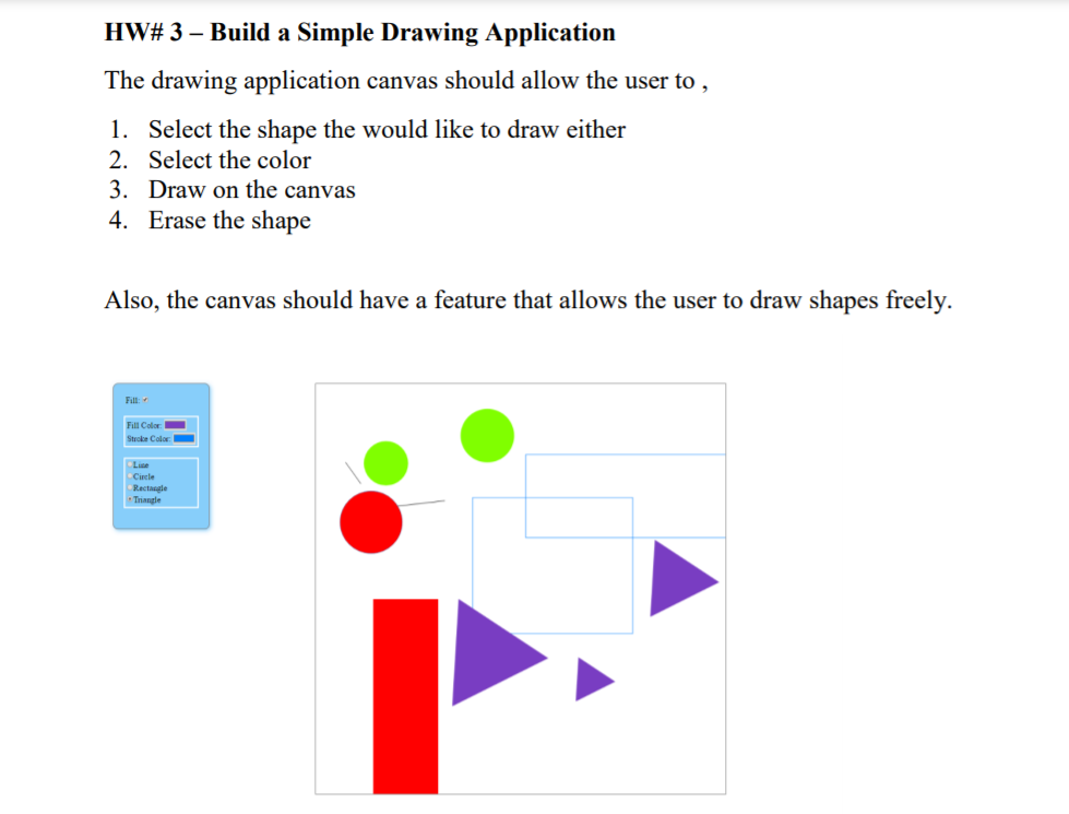 Solved HW# 3 – Build a Simple Drawing Application The | Chegg.com