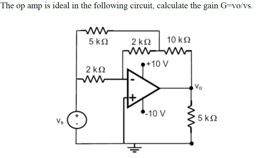 Solved The op amp is ideal in the following circuit, | Chegg.com
