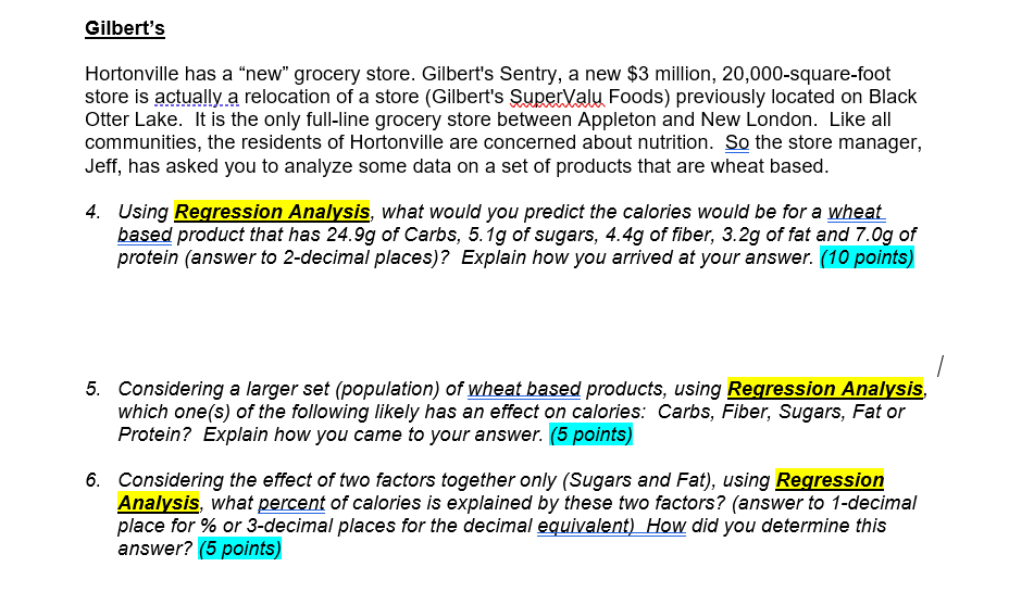 Solved Hortonville has a "new" grocery store. Gilbert's