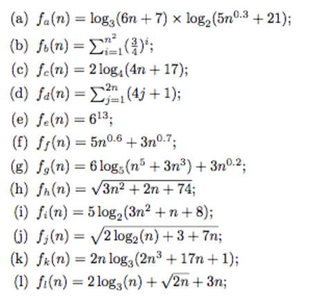 Solved (15 points) Give the asymptotic complexity of each of | Chegg.com