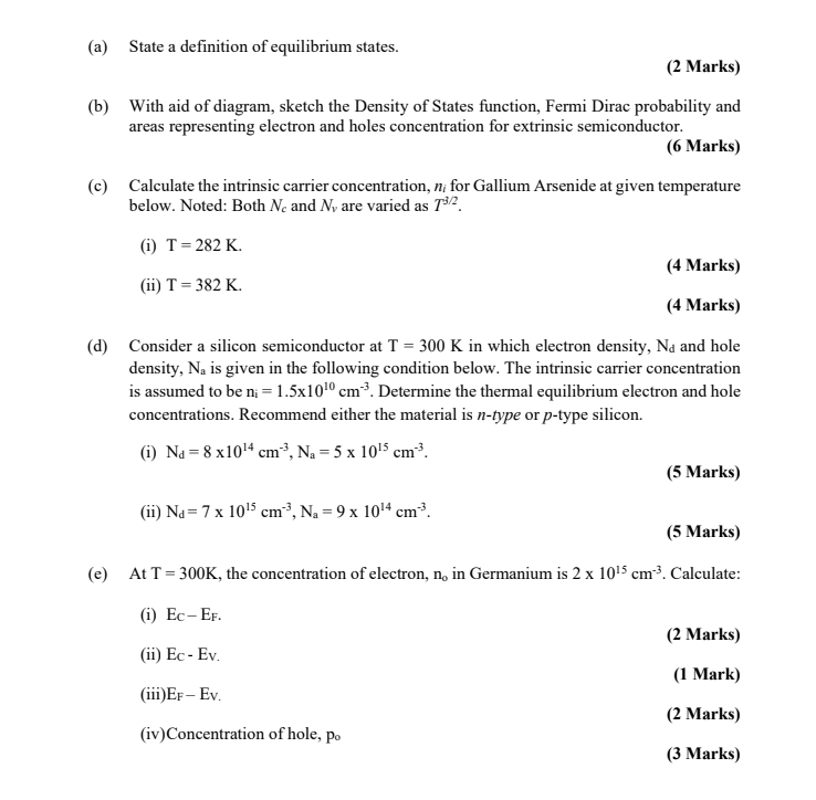 Solved (a) State a definition of equilibrium states. (2 | Chegg.com