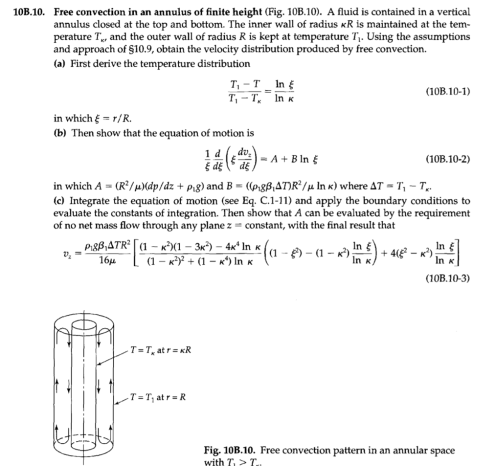 Solved Free Convection In An Annulus Of Finite Height (Fig. | Chegg.com