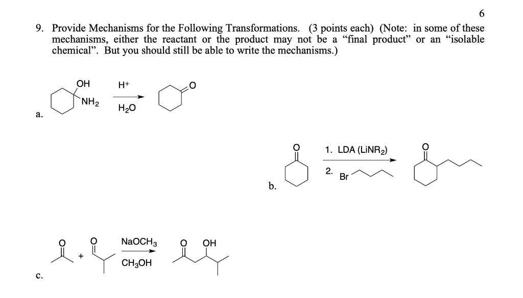 Solved 9. Provide Mechanisms for the Following | Chegg.com