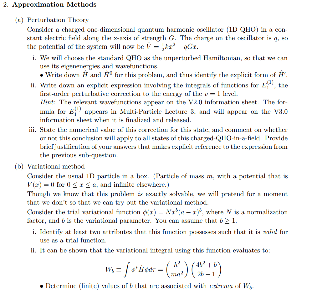 Solved (a) Perturbation Theory Consider A Charged | Chegg.com