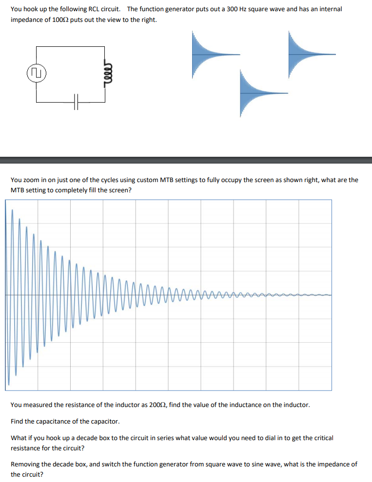 Solved You hook up the following RCL circuit. The function  Chegg.com