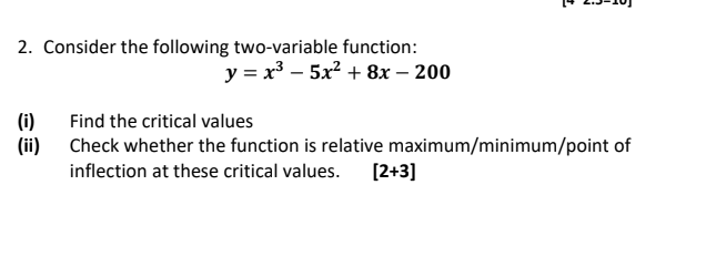Solved 2. Consider the following two-variable function: y = | Chegg.com