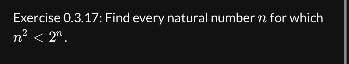 Solved Exercise 0.3.17: Find every natural number n for | Chegg.com