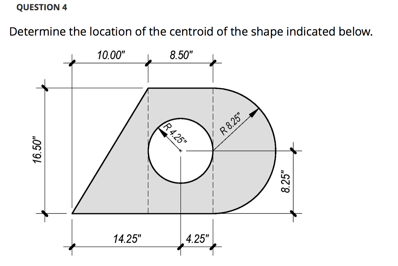 Solved QUESTION 4 Determine the location of the centroid of | Chegg.com