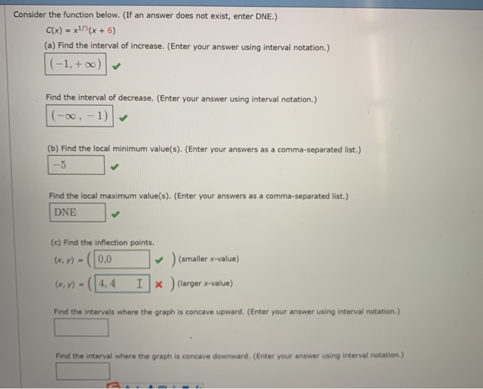 Solved Consider the function below. (If an answer does not | Chegg.com