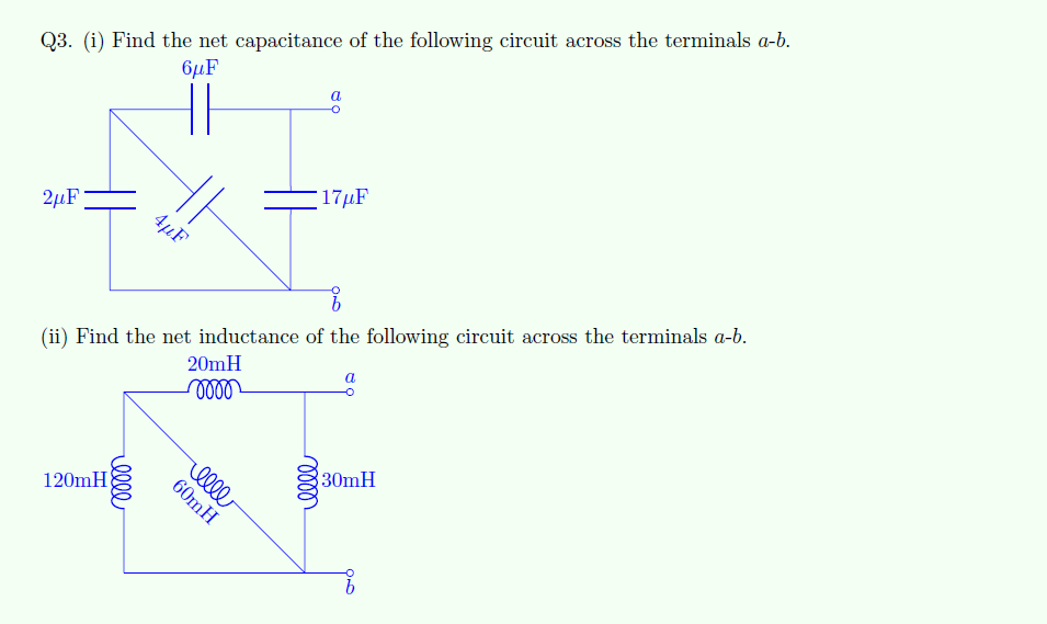 Solved Q3. (i) Find the net capacitance of the following | Chegg.com