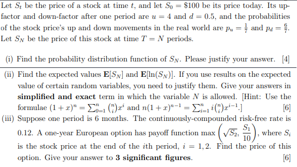 Solved (i) ﻿Find the probability distribution function of | Chegg.com