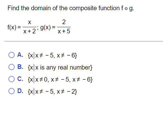 Solved Find the domain of the composite function fog. X 2 | Chegg.com