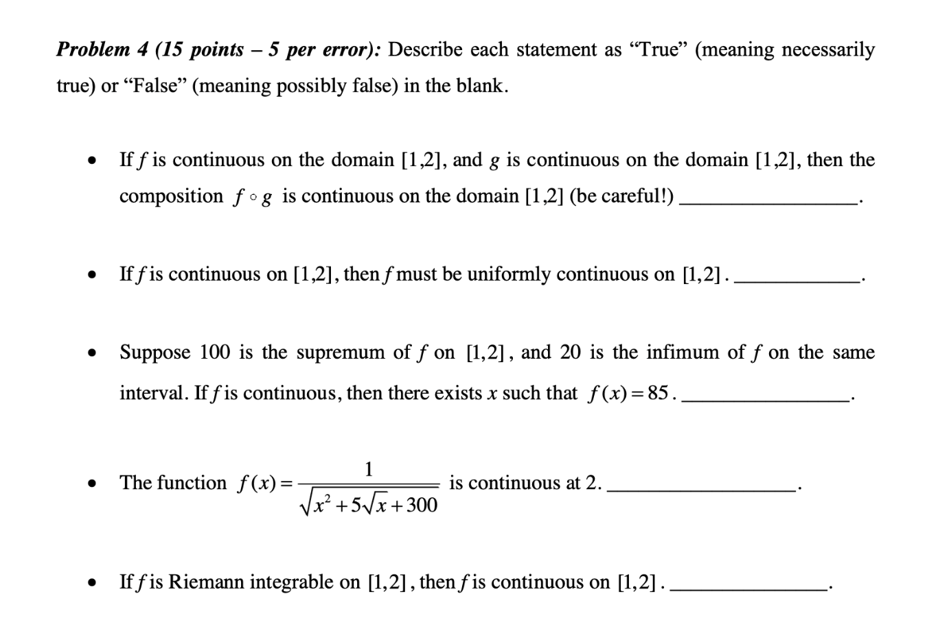 Solved Problem 4 (15 points - 5 per error): Describe each | Chegg.com