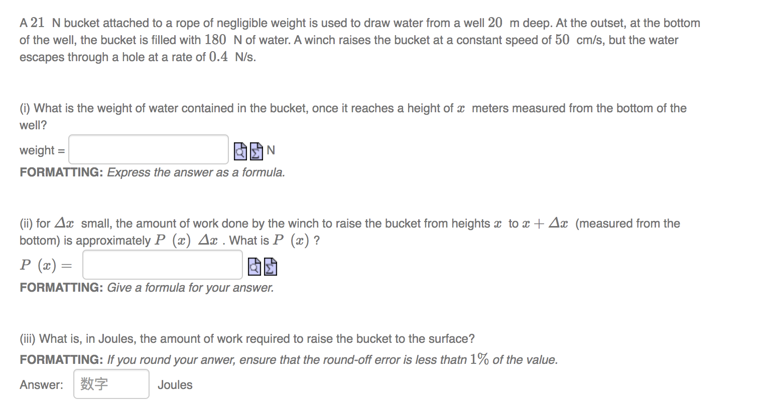 Solved A cable that weighs 15 N/m is used to lift ore that