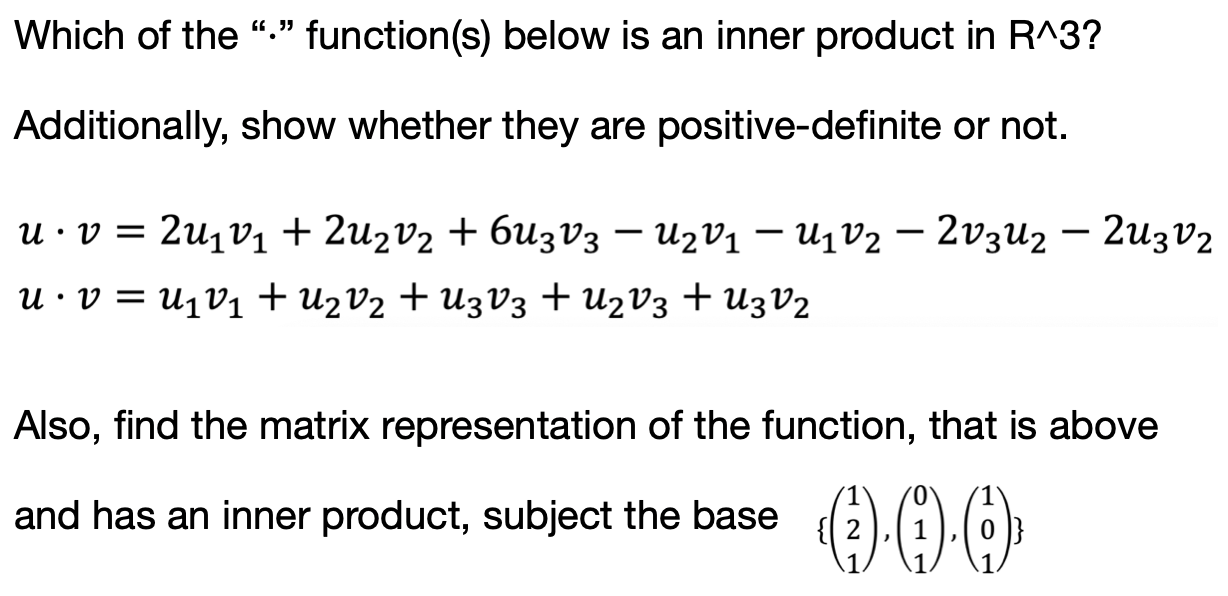 Solved Which of the “.” function(s) below is an inner | Chegg.com