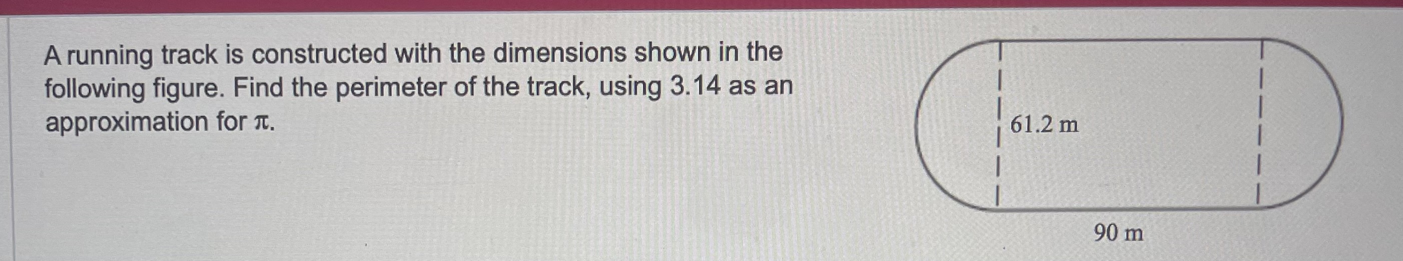 Solved A running track is constructed with the dimensions | Chegg.com