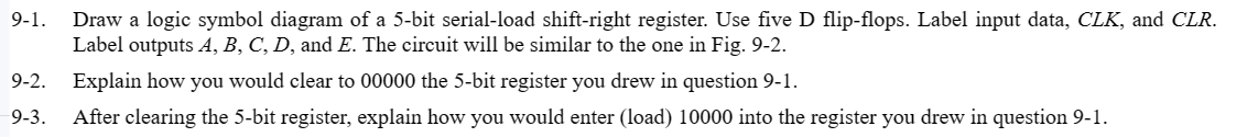 Solved -1. Draw a logic symbol diagram of a 5-bit | Chegg.com