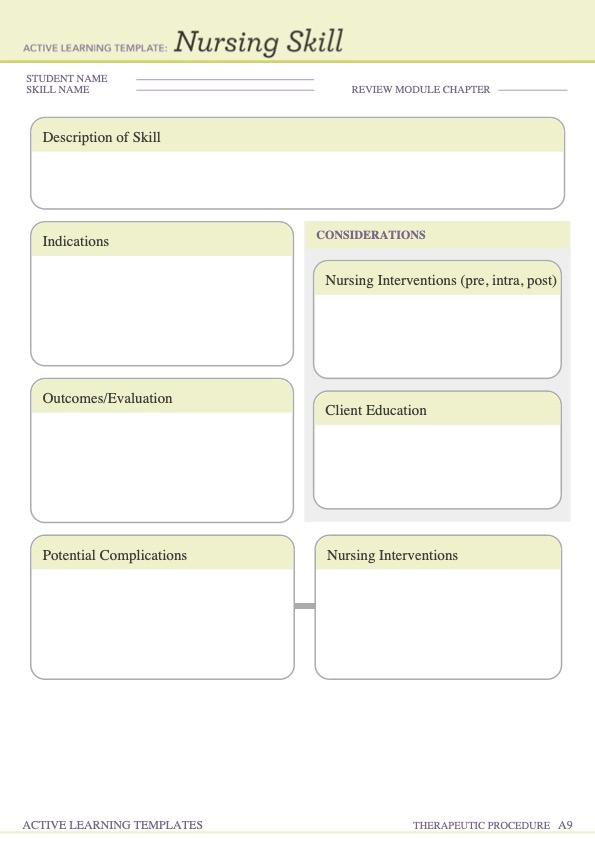 Solved Active LeaRnNG Tempate: Nursing Skill STUDENT NAME | Chegg.com