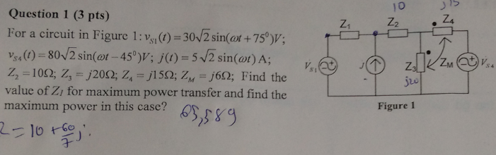 15 10 Z Z2 Z4 2 Vsi Zm Vse Question 1 3 Pts For Chegg Com