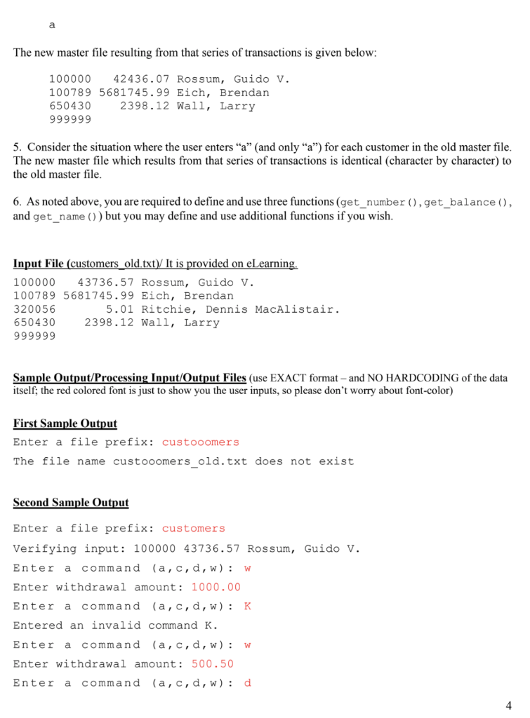 Solved Project Objectives Use file processing and exception | Chegg.com