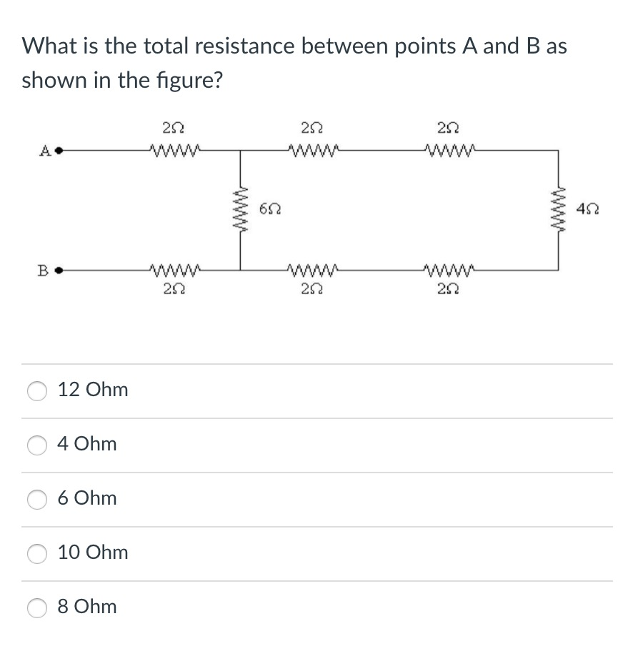Solved What is the total resistance between points A and B | Chegg.com