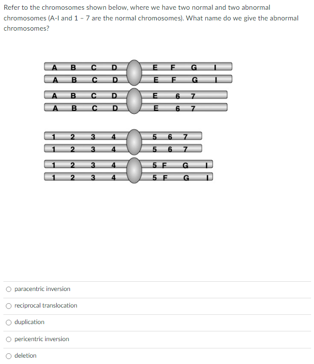 Solved Refer to the chromosomes shown below, where we have | Chegg.com