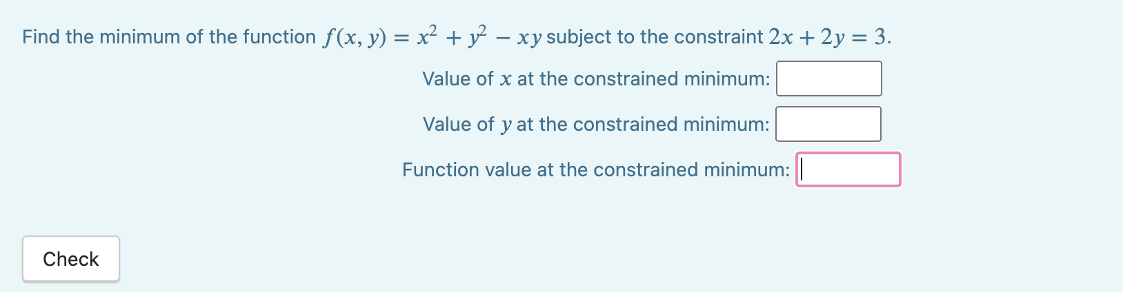 what is the minimum value of the function y x 3 2