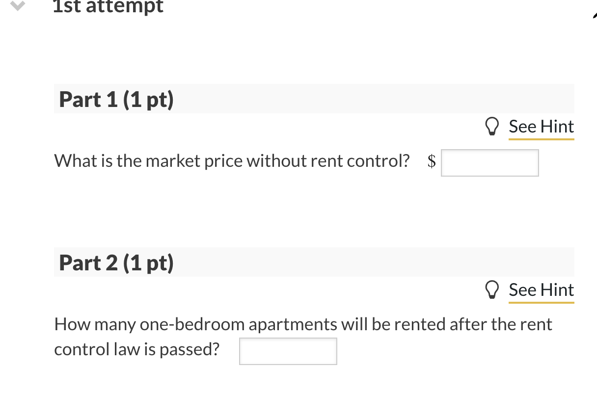 See Hint What is the market price without rent