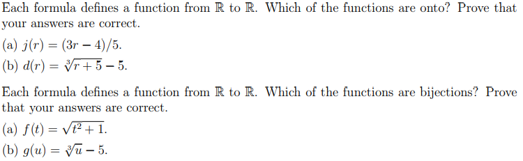Solved Each formula defines a function from R to R. Which of | Chegg.com