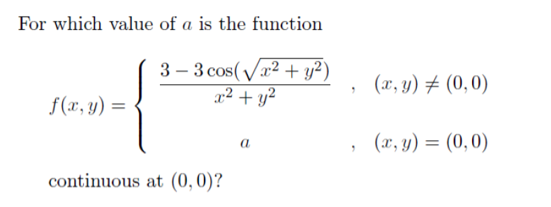 Solved For Which Value Of A Is The Function 