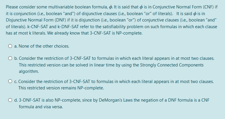 Solved Please Consider Some Multivariable Boolean Formula Chegg Com