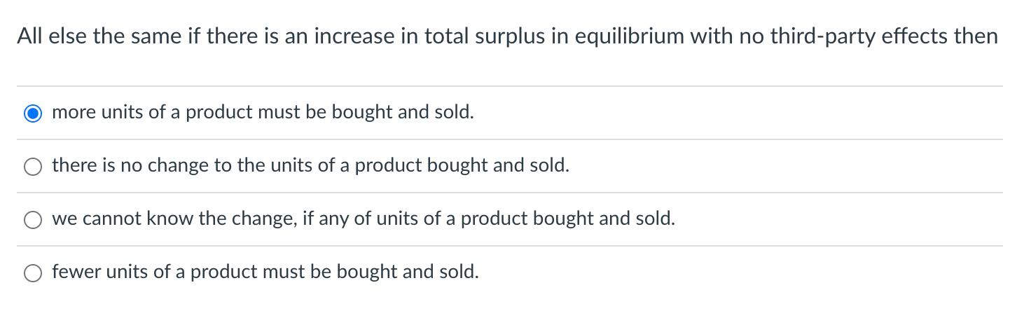 Solved All else the same if there is an increase in total | Chegg.com