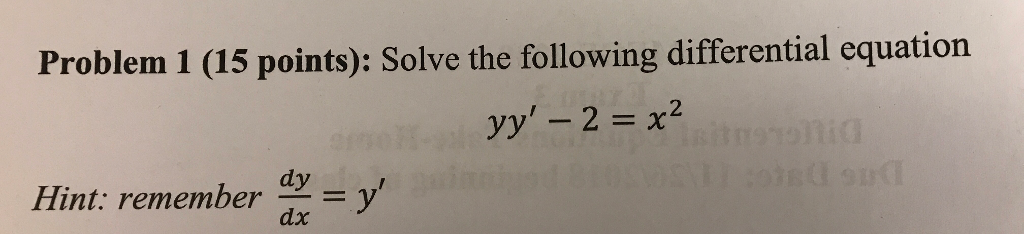 Solved Problem 1 (15 points): Solve the following | Chegg.com