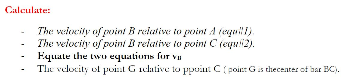 Solved Calculate: The Velocity Of Point B Relative To Point | Chegg.com