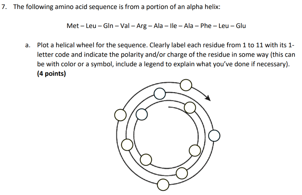 Alpha Sequence Solved 7. The following amino acid sequence is from a | Chegg.com