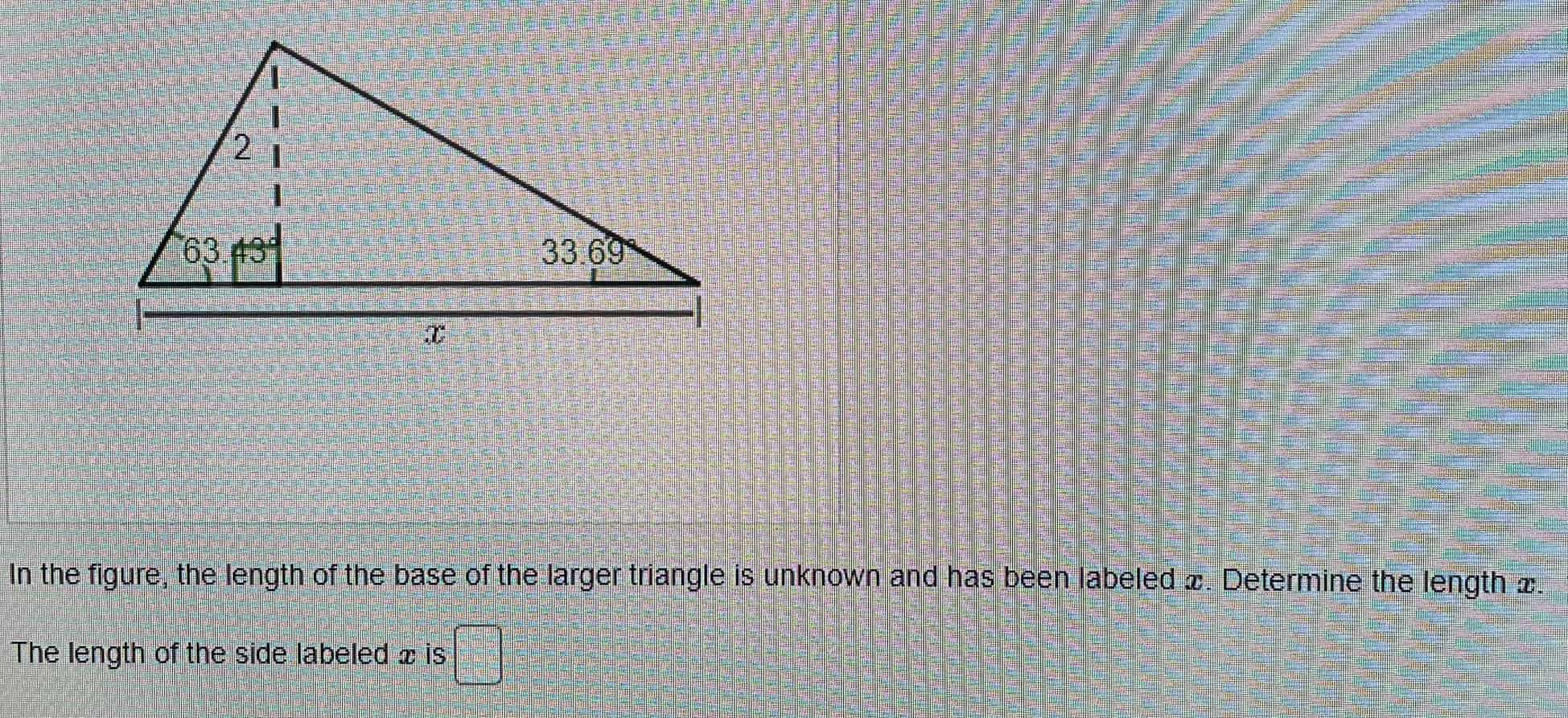 Solved In the figure, the length of the base of the larger | Chegg.com